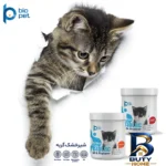 نمای بسته بندی شیر خشک گربه بایو پت مدل Kitten BioLac سوپر پرمیوم وزن 400 گرم برچسب و بسته بندی