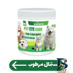 نمای کناری دستمال مرطوب و سواب سگ گربه مخصوص گوش اطراف چشم کوالاپت مدل Koala۰۱ بسته چهار عددی اصل پروفایل و ساختار