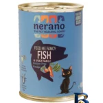 نمای کناری کنسرو غذای گربه بالغ نرانو مدل پته طعم گوشت و مرغ ماهی وزن 400 گرم بسته 12عددی پروفایل و ساختار