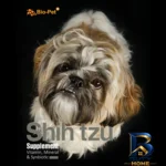 نمای کناری پودر مکمل سگ بایو پت مدل Shih Tzu با وزن 200 گرم پروفایل و ساختار