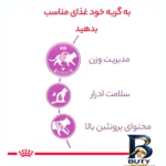 نمای جلو غذای خشک گربه بالغ عقیم شده رویال کنین مدل Sterilised وزن 4000 گرم برچسب کیسه و وزن