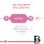 نمای کناری غذای خشک گربه عقیم شده رویال کنین مدل Regular Sterilised وزن 2 کیلوگرم پروفایل و ساختار