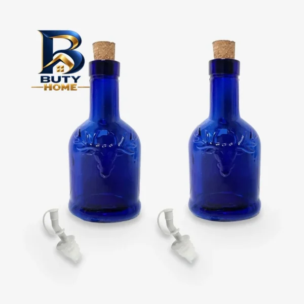 بطری شیشه ای مدل DEER به همراه چوب پنبه و آسان ریز ۲ عددی