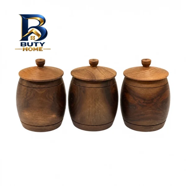 بانکه مدل چوب گردو خمره ای کد L۱۵ بسته ۳ عددی اصل