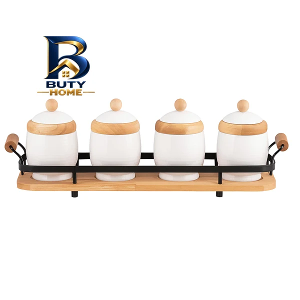 ست جای ادویه ۴ پارچه ریور کد DH۴۹۱۶ به همراه استند اصل