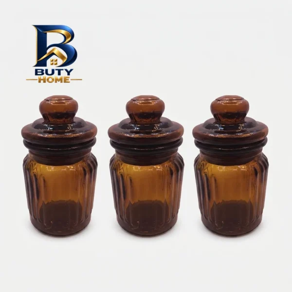 ست جای ادویه ۳ تکه شیشه ای طرح ترک