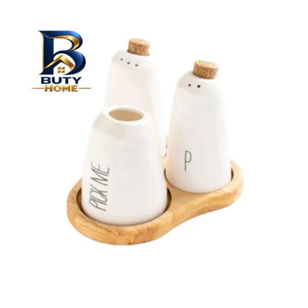 ست نمک و فلفل پاش ظرف خلال دندان مدل WOOD۵ اصل