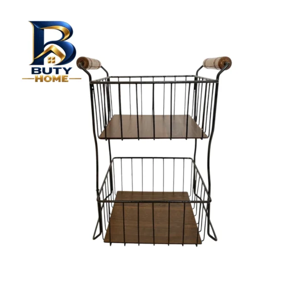 سبد پیاز و سیب زمینی مدل دسته چوبی