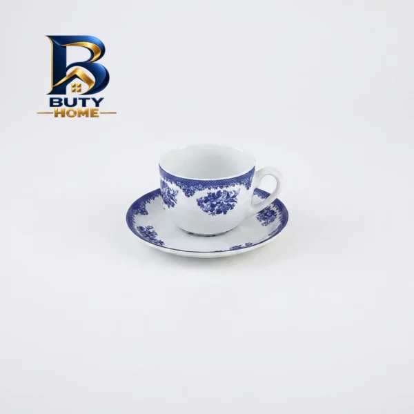 ست فنجان نعلبکی ۱۲ پارچه چینی زرین ایران مدل چای خوری ایتالیا اف ۸ فلورانس سرمه ای درجه ۳