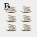 سرویس قهوه خوری ۱۲ پارچه ۶ نفره شاهین مدل Dantella B