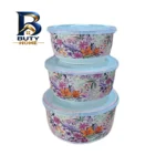 ظرف نگهدارنده دنی هوم طرح گل مجموعه ۳ عددی