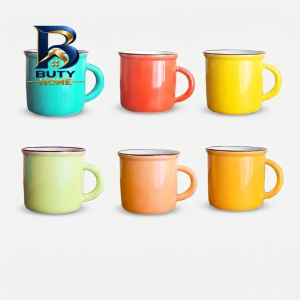 فنجان قهوه خوری مدل کد colorful بسته 6 عددی