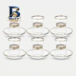 ست نعلبکی و استکان 12 پارچه سری گلد کد 309