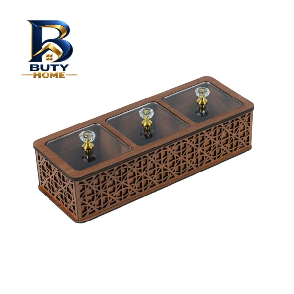 جعبه پذیرایی مدل یاس طرح سه خانه کد P۷۰۱ اصل