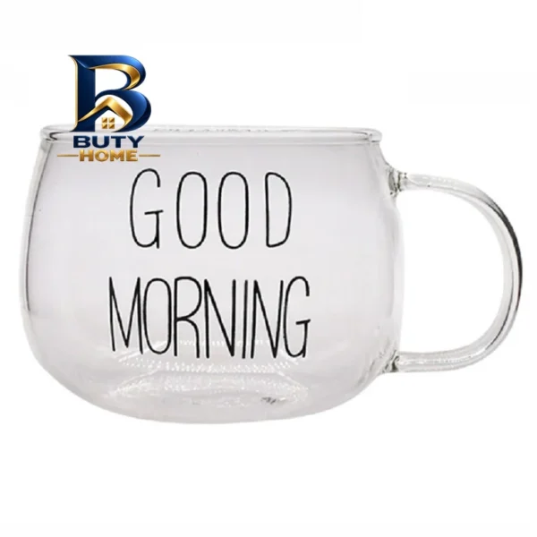 لیوان شیشه ای مدل GOOD MORNING