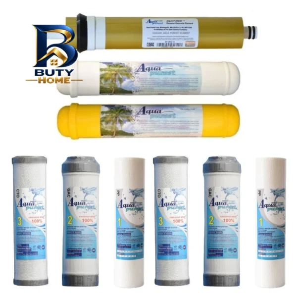 فیلتر دستگاه تصفیه آب آکوا پیورست مدل CZ 9060 RO NEW مجموعه ۸ عددی به همراه ممبران