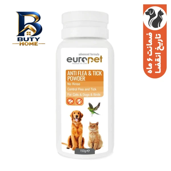 شامپو خشک سگ و گربه یوروپت مدل ضد کک کنه وزن ۱۵۰ گرم