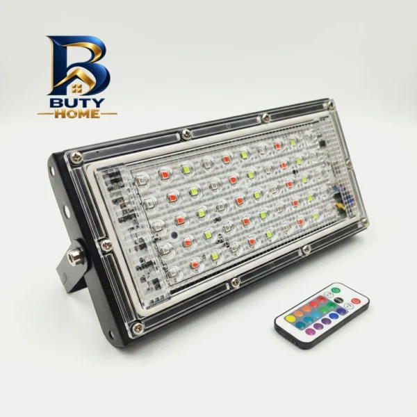 پروژکتور 50 وات نوراک مدل RGB ریموات دار چند رنگ