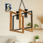 لوستر 2 شعله شاهان تک مدل WOOD با طراحی زیبا