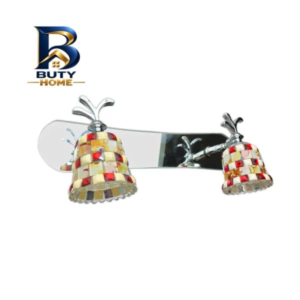 چراغ آینه ای دو شعله کریستالی مدل بالا کد 9638