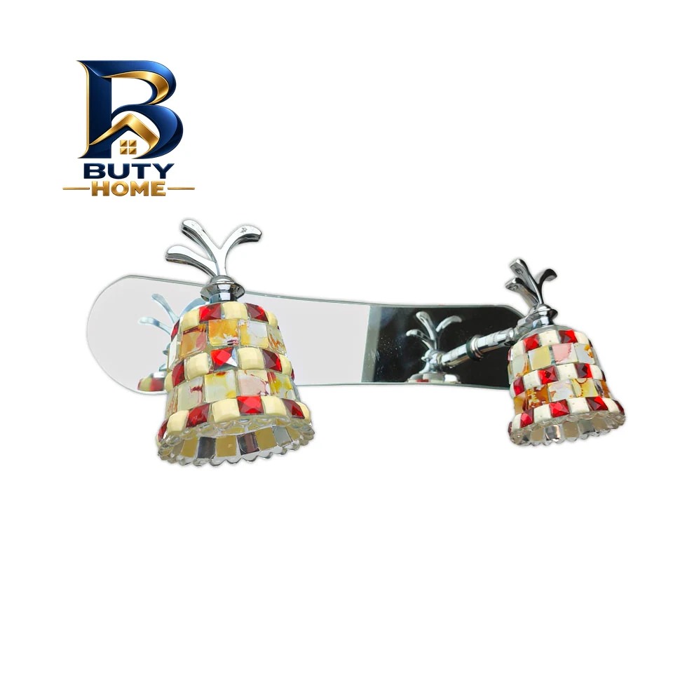 چراغ آینه ای دو شعله کریستالی مدل بالا کد 9638 چراغ آینه ای دو شعله کریستالی مدل بالا کد 9638