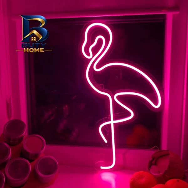 چراغ دیواری نئونی طرح فلامینگو