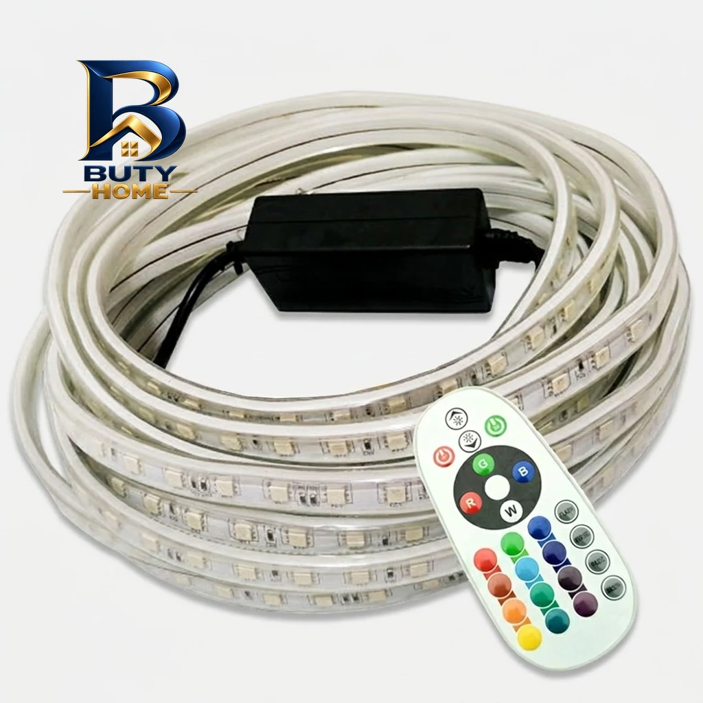 ریسه ال ای دی RGB مدل شلنگی طول 1 متر به همراه ریموت ریسه ال ای دی RGB مدل شلنگی طول 1 متر به همراه ریموت