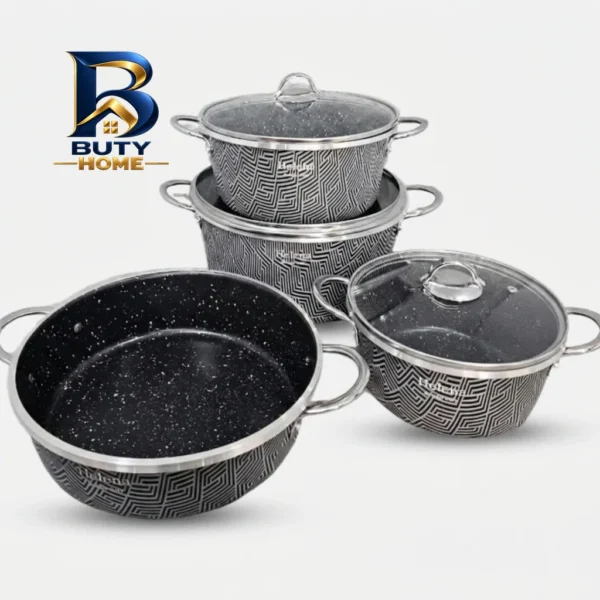 سرویس تابه و قابلمه گرانیت ۷ پارچه هلنا مدل زیگما