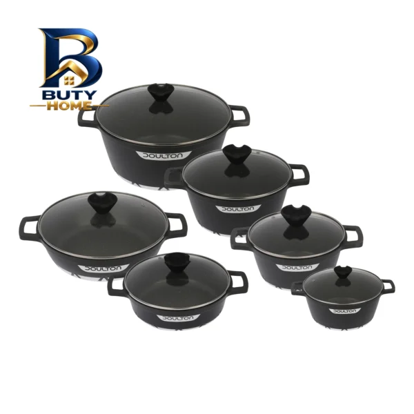 سرویس تابه و قابلمه چدن کف گرانیت ۱۲ پارچه دالتون مدل 12C