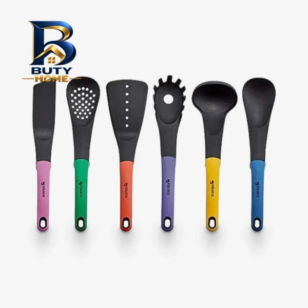 سرویس کفگیر و ملاقه سیلیکونی ۶ پارچه کاراجا مدل Rainbow۶Parça اصل
