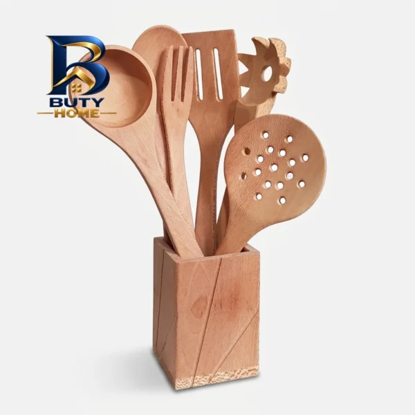 سرویس ملاقه و کفگیر ۷ پارچه چوبلمه مدل 7PCS