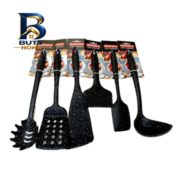 سرویس ملاقه و کفگیر 6 پارچه شنگیا مدل سیلیکونی کد 00066