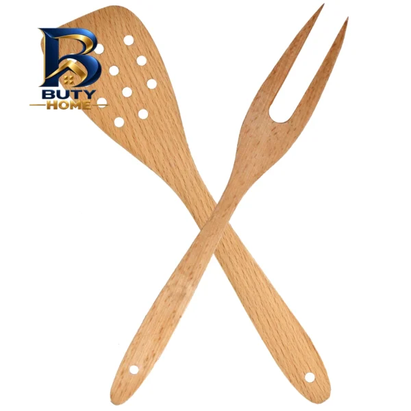 کفگیر و چنگال مدل چوبی کد KC-۲ اصل