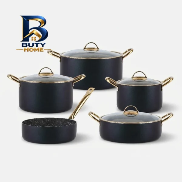 سرویس قابلمه و تابه گرانیت 9 پارچه مدل inci موراهوم