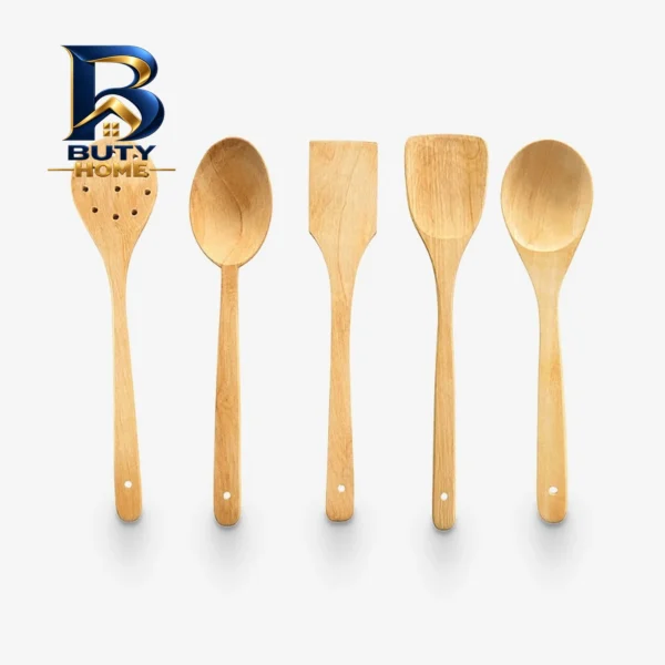 سرویس کفگیر و ملاقه چوبی ۵ پارچه مدل F۹ اصل
