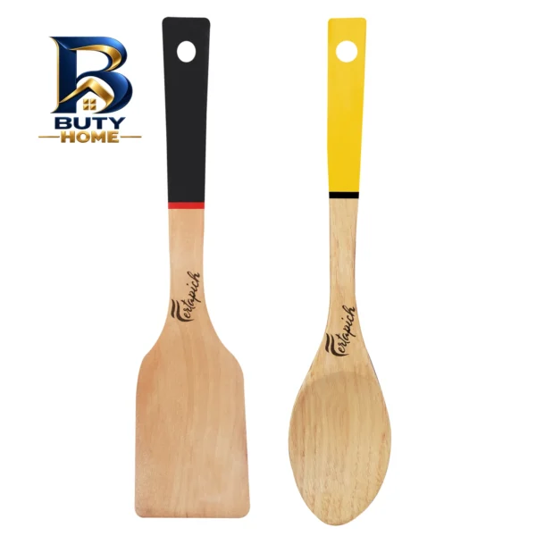 سرویس ملاقه و کفگیر ۲ پارچه فرتاپیچ مدل چوبی کد 028