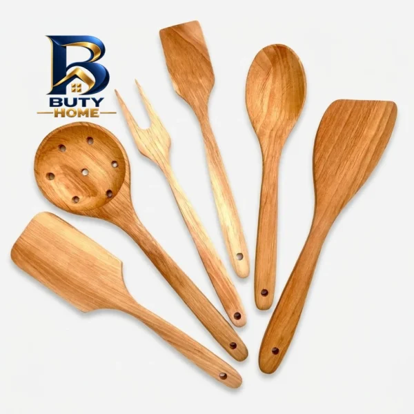سرویس ملاقه و کفگیر 6 پارچه مدل چوبی