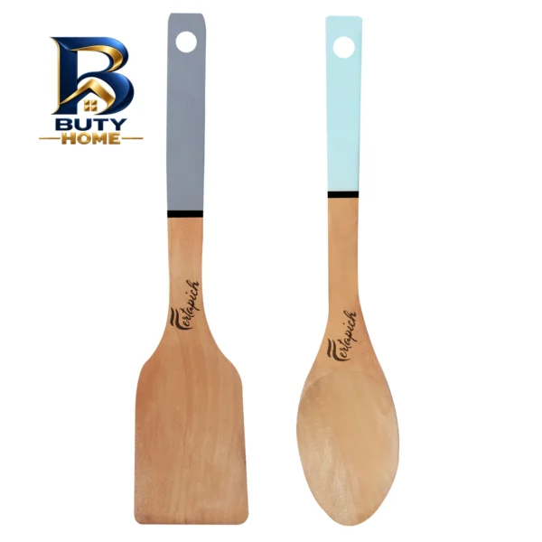 سرویس ملاقه و کفگیر ۲ پارچه فرتاپیچ مدل چوبی کد 030