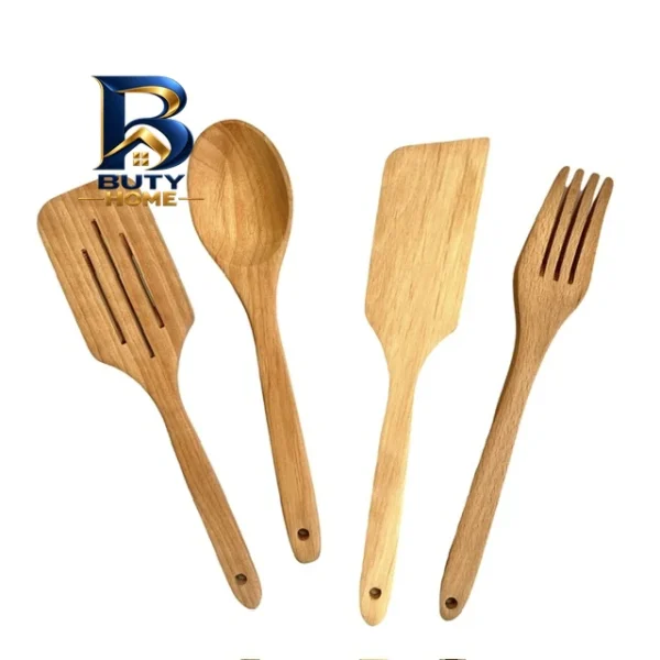سرویس ملاقه و کفگیر چوبی 4 پارچه مدل توسکا