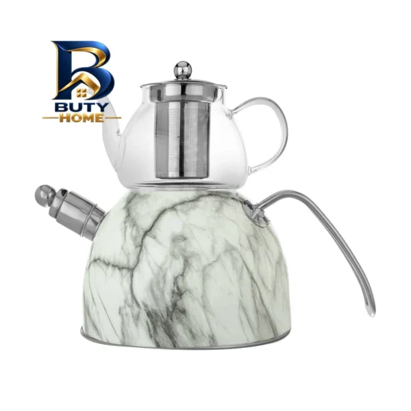 ست کتری و قوری هوم لوکس مدل ماربل روشن