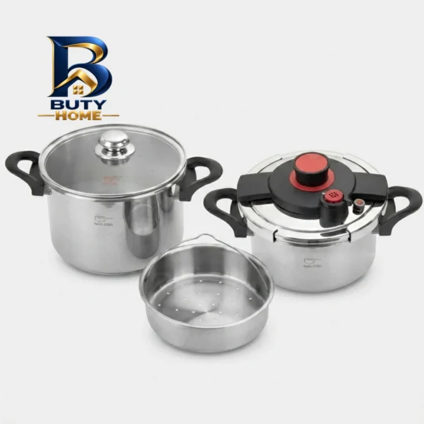 زودپز دوقلو پارس استیل با کف سه لایه و ظرفیت بالا