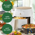 نمای بسته بندی هواپز ۷.۳ لیتر فیلیپس مدل HD۹۸۷۰/۲۰ اصل برچسب و بسته بندی