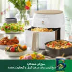 نمای جزئیات هواپز ۷.۳ لیتر فیلیپس مدل HD۹۸۷۰/۲۰ اصل پرداخت و جزئیات مواد