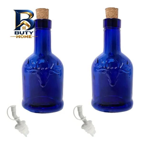 بطری شیشه ای مدل DEER به همراه چوب پنبه و آسان ریز ۲ عددی