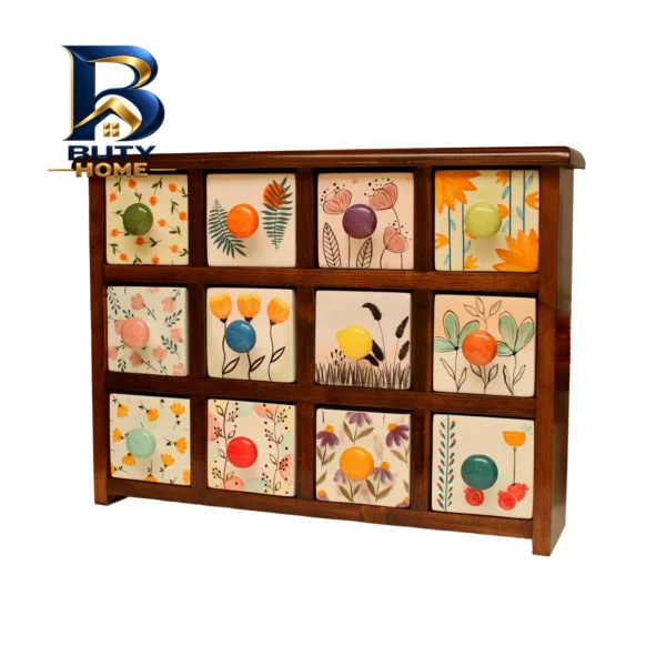 جای ادویه ۱۲ پارچه مدل سرامیکی و چوبی