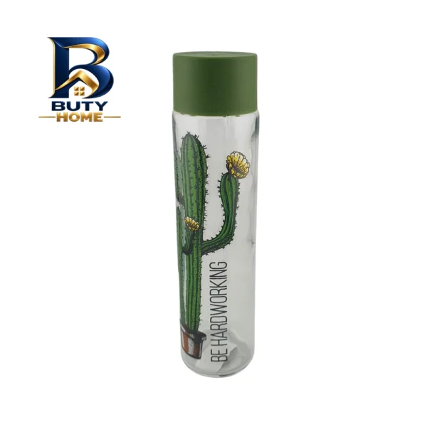 بطری لیمون مدل استوانه ای طرح کاکتوس کد 1726 گنجایش 390 میلی لیتر