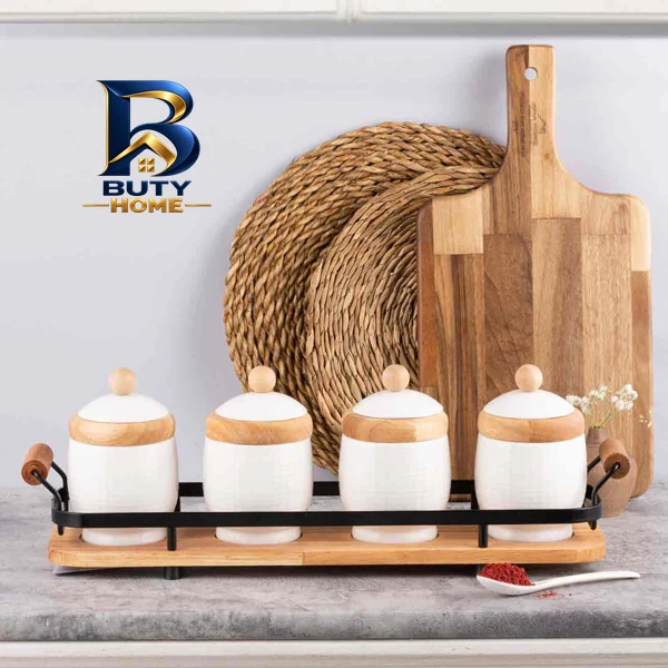 ست جای ادویه ۴ پارچه ریور کد DH۴۹۱۶ به همراه استند اصل