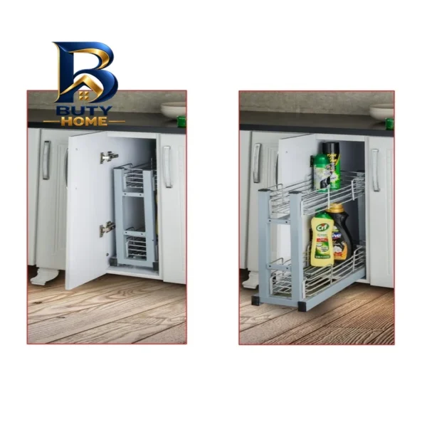 سبد نظم دهنده استیل ایکس مدل کف ریل دو طبقه کد K۱۵ اصل