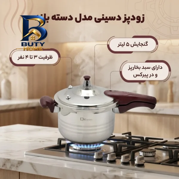 زودپز دسینی با ظرفیت و مکانیزم رهاسازی بخار
