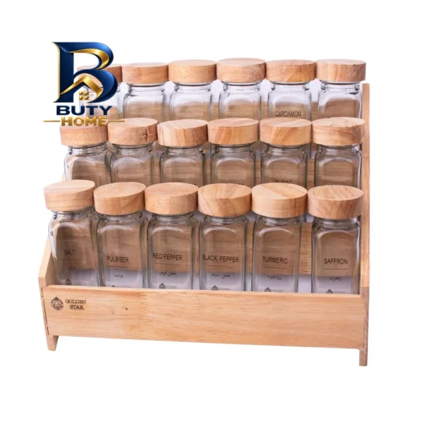 سرویس جای ادویه ۱۸ پارچه گلدن استار DH۷۴ به همراه استند اصل